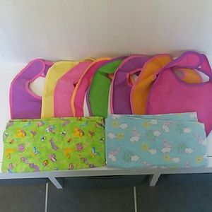 8 Bib Pack + 2 Burp Cloth Good Used Condition